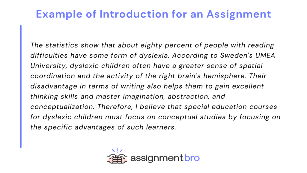 how to write an introduction when writing an assignment