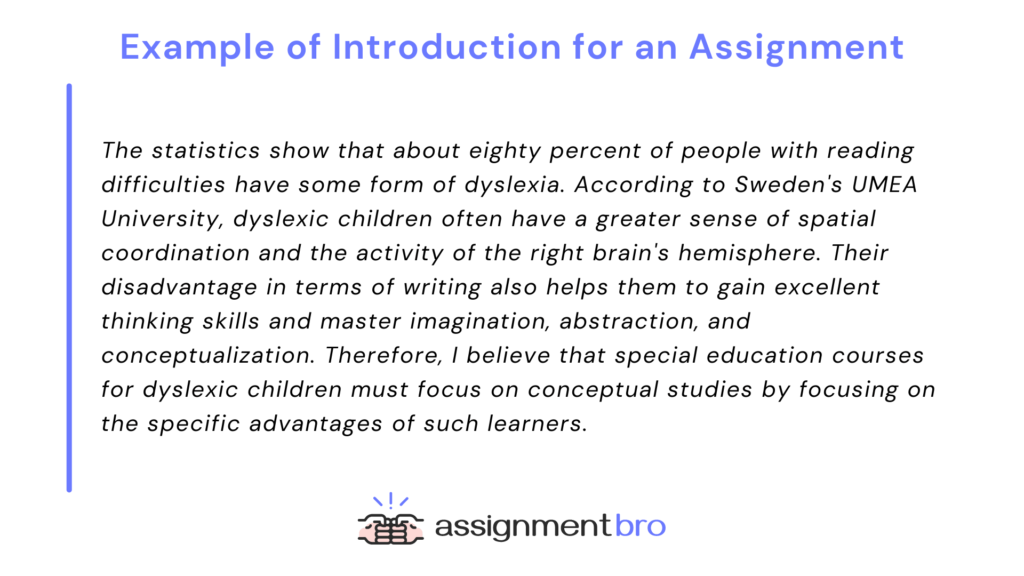 how to write an introduction of assignment