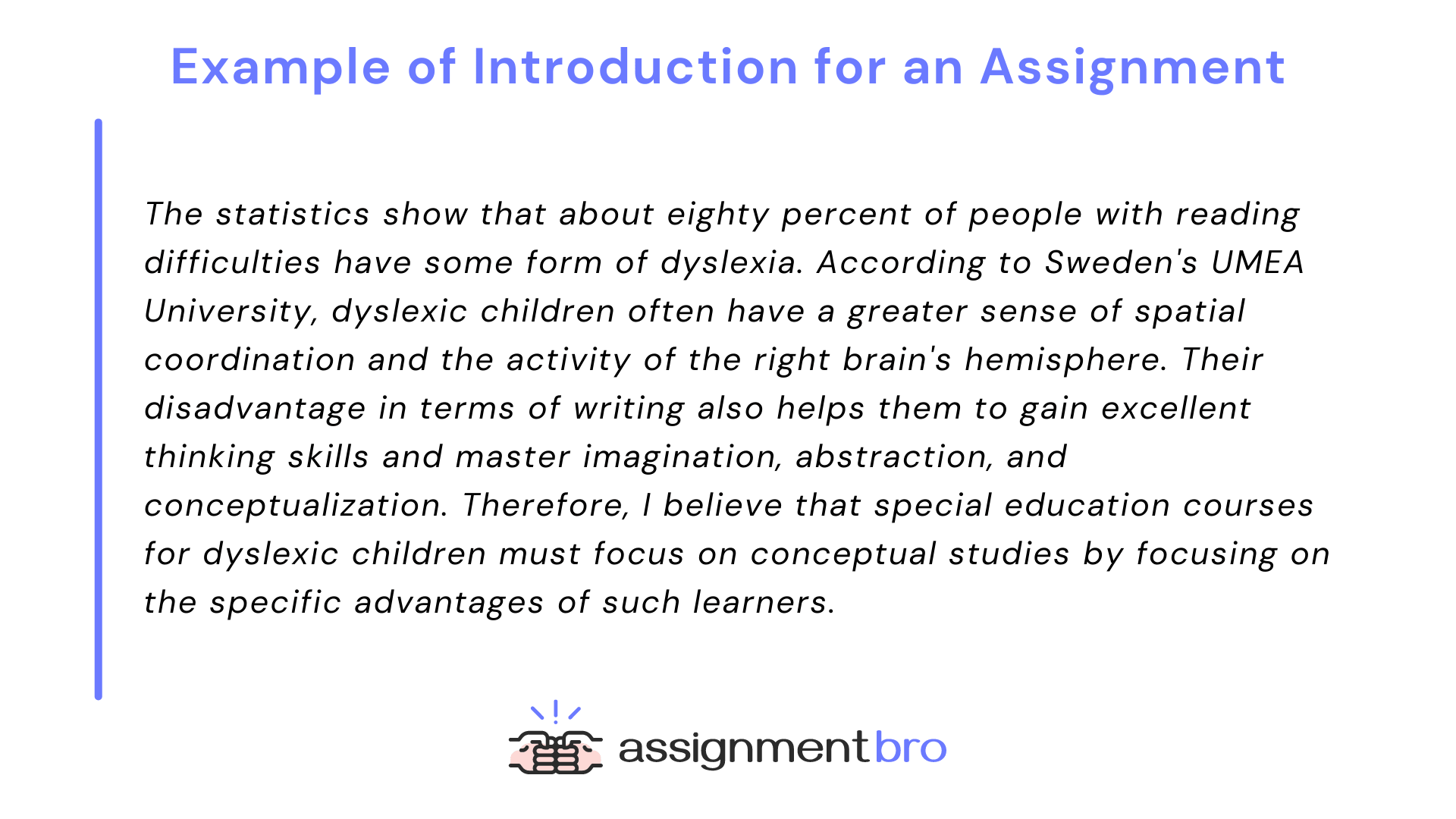 Example of Introduction for Assignment