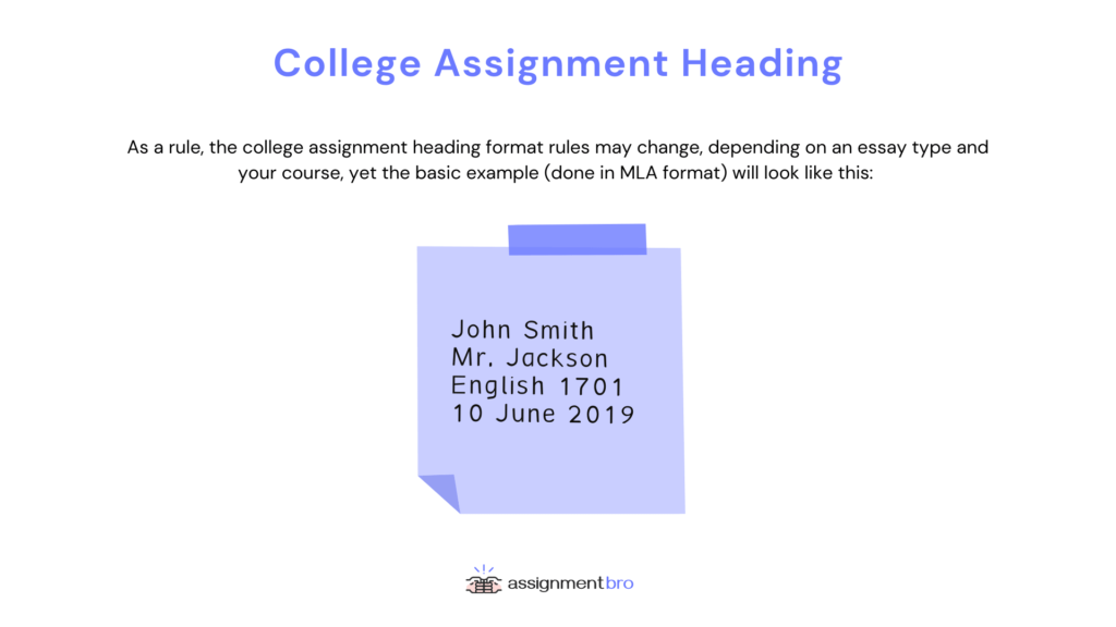 how to write an assignment layout