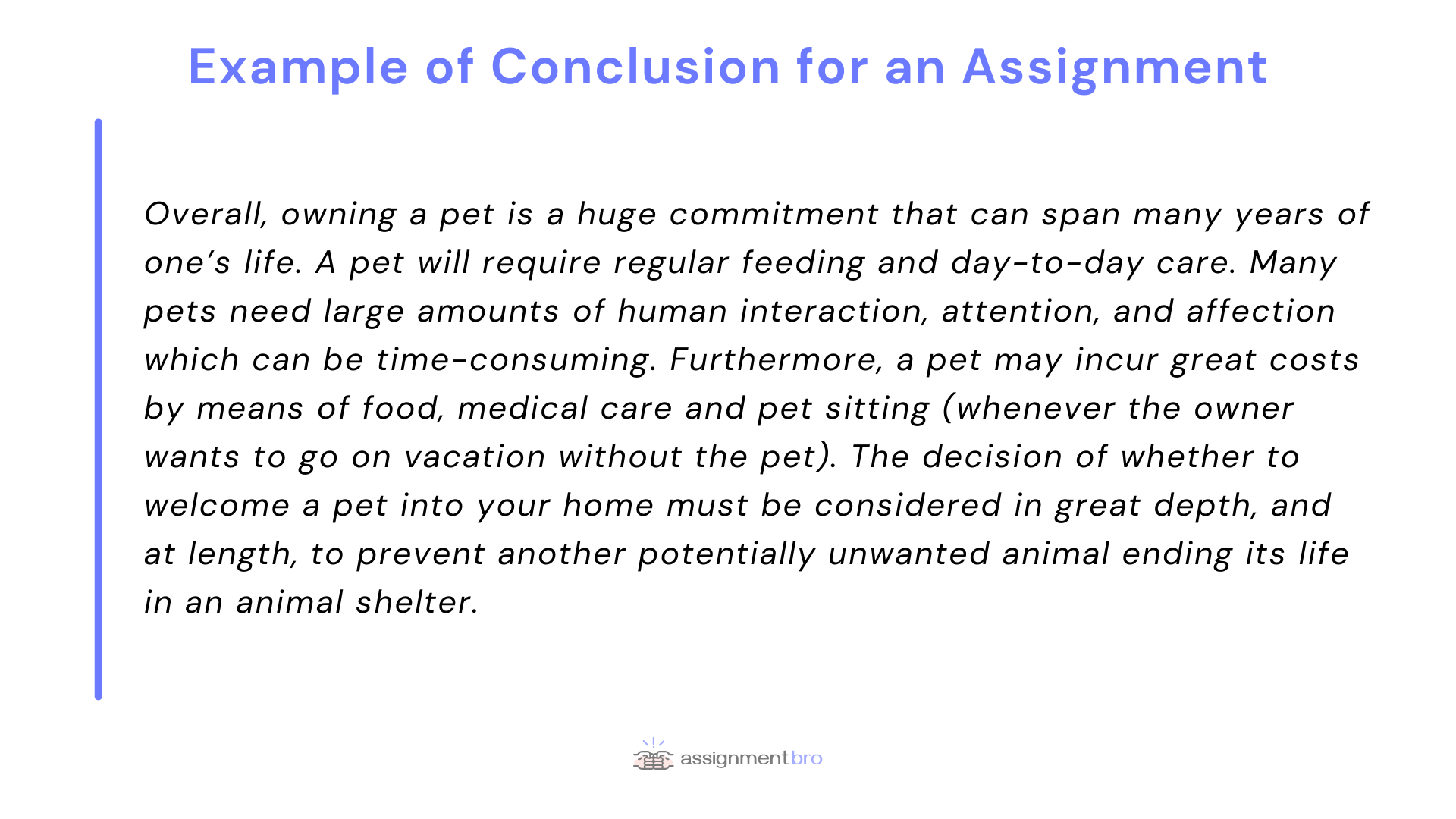 how to write conclusion of an assignment