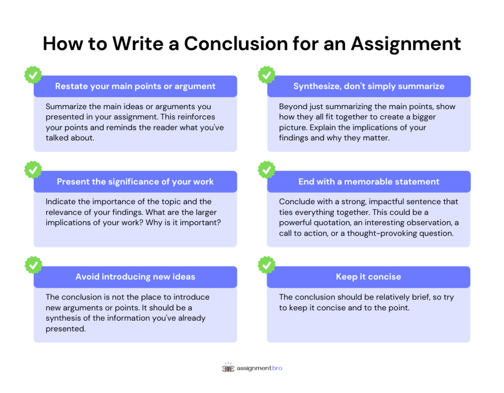 how to conclude an assignment