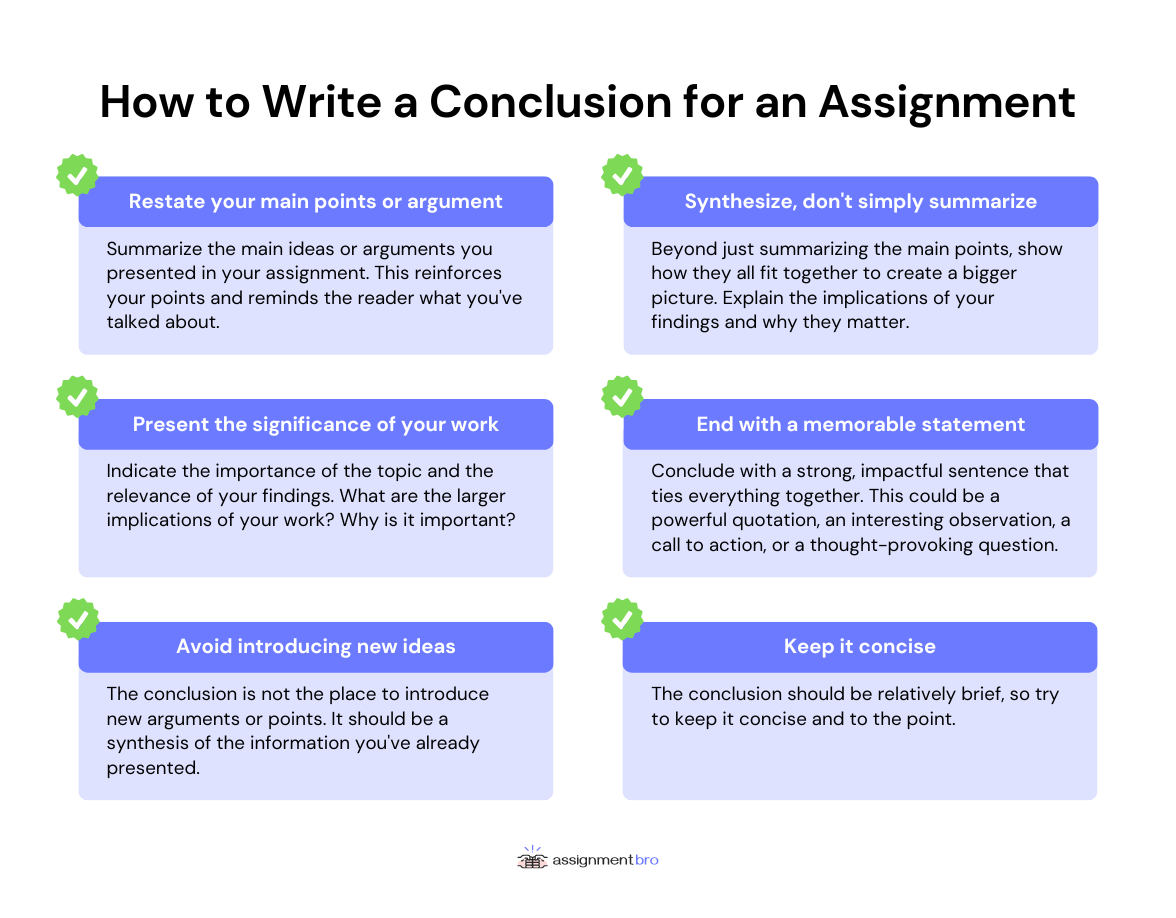 how to end a writing assignment